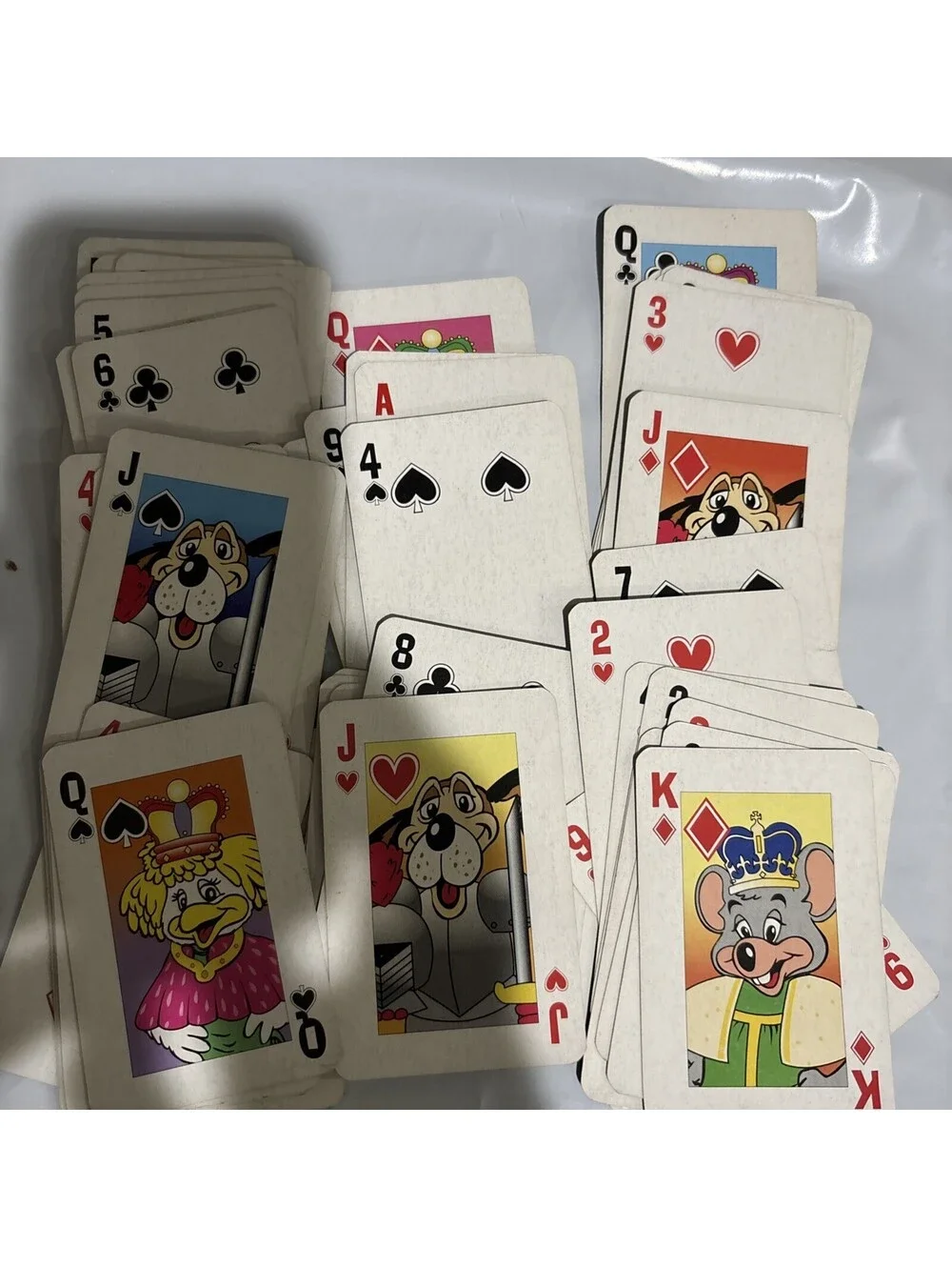 Chuck e Cheese Deck Playing Cards, Complete Set 54, Vintage  3.5”